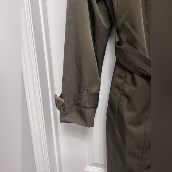 ❌SOLD❌London Fog Military Olive Green Broken Tench Coat Size XL Tortoise Buttons - Picture 5 of 13